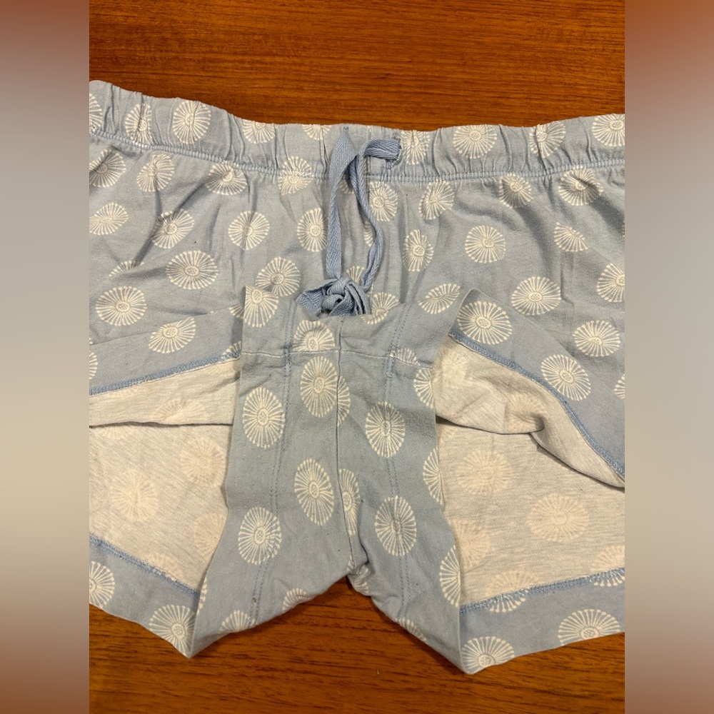 Joe fresh | blue and white cotton pajama shorts tied and elastic waist | size L - Picture 5 of 6